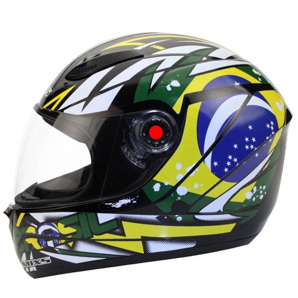 Capacete De Moto Mixs Fokker Brasil + Viseira Fumê